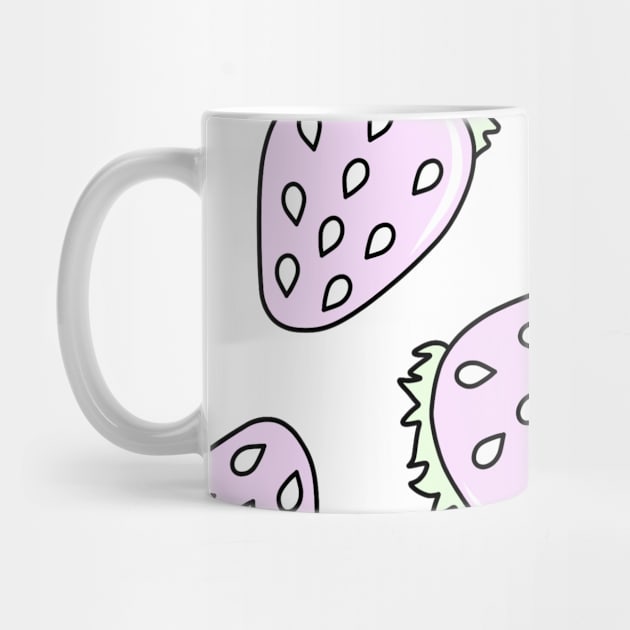 Cute Pink Doodle Strawberries Pattern, made by EndlessEmporium by EndlessEmporium